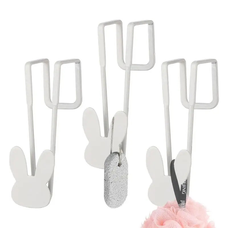 Over The Cabinet Door Hooks Punch Free Hanger Hook With Rabbit Home Storage Space-saving Organization Hooks For Kitchen Bedroom