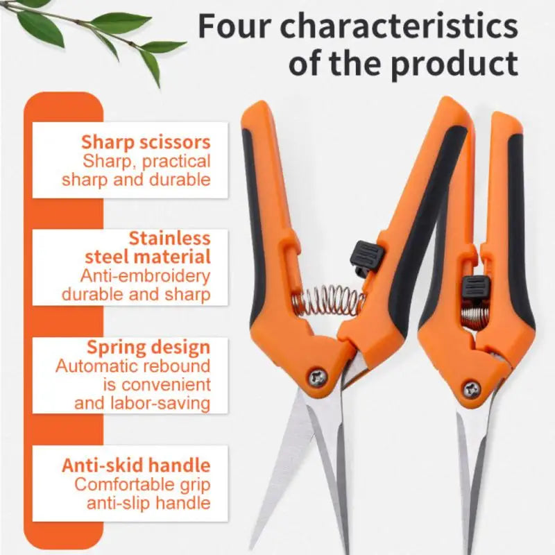 Stainless Steel Garden Pruning Scissors Home Potted Plant Branch Trimmer For Fruit Picking And Weed Removal Fine Trimming Tools