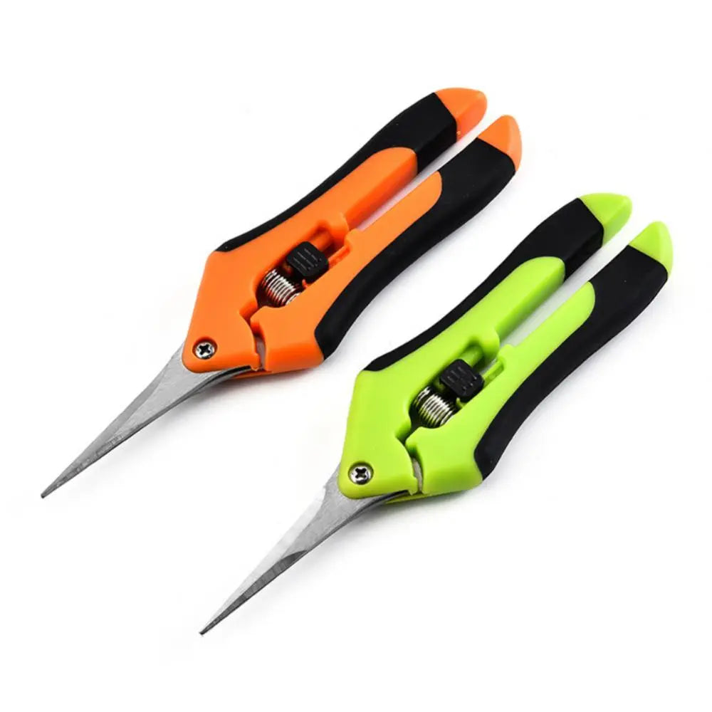 Garden Pruning Shears Stainless Steel Pruner Fruit Picking Secateurs Potted Weed Pruning Scissors Straight Elbow Pruning Tools