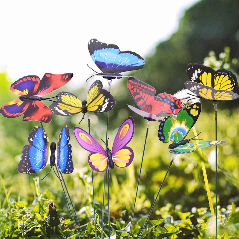 Butterflies Garden Yard Planter Colorful Whimsical Butterfly Stakes Decoracion Outdoor Decor Flower Pots Decoration