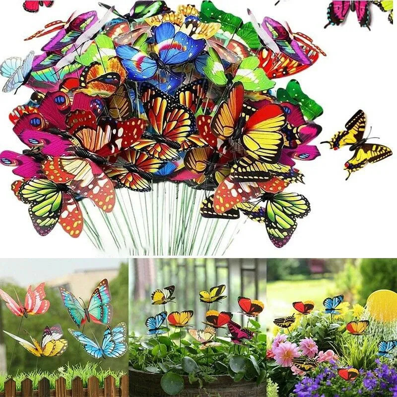 Waterproof Butterfly Garden Yard Planter Butterfly Flower Arrangement Colorful Butterfly Outdoor Decor Flower Pots Decoration