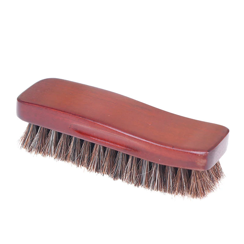 Natural wood Bristle Horse Hair Shoe Boot Brush Care Clean Shine Polish Brush