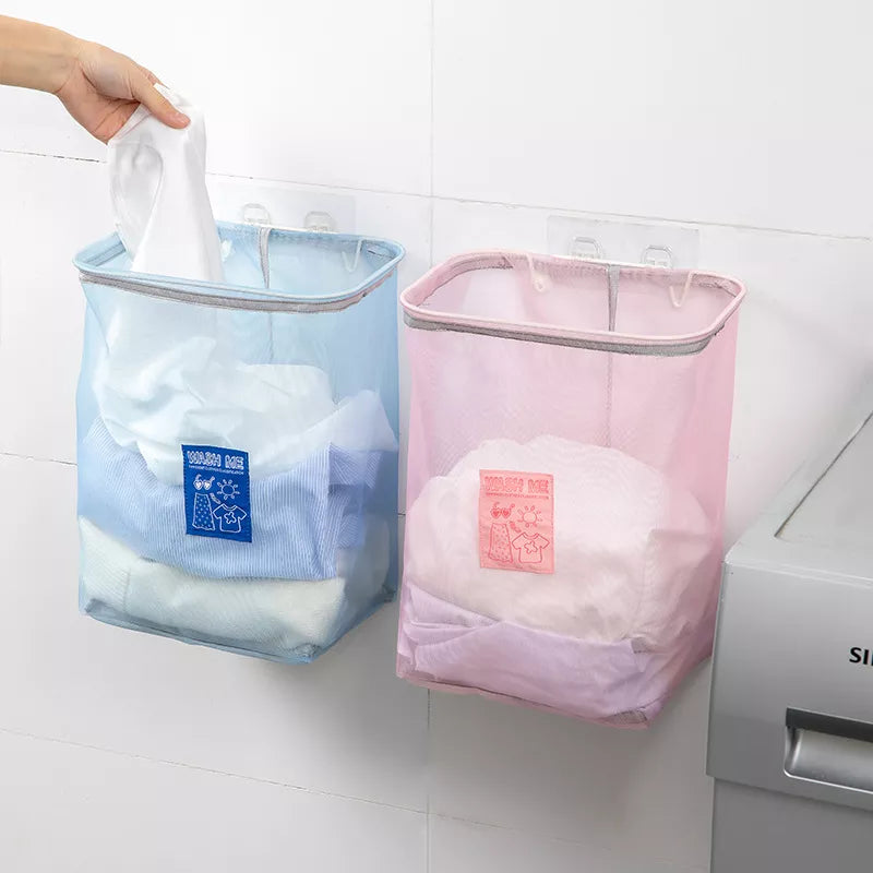 2992 Wall-mounted Bathroom Laundry Organizer Folding Laundry Basket Laundry Bag for Dirty Clothes Home Storage Bag