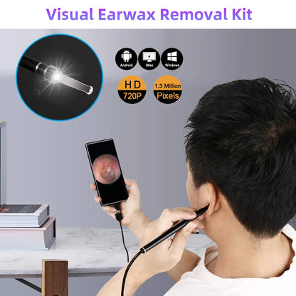 Ear Cleaner Wax Removal Otoscope USB Cleaning Pick Tool LED Light Camera Endoscope Clean Earwax Remover Personal Health Care