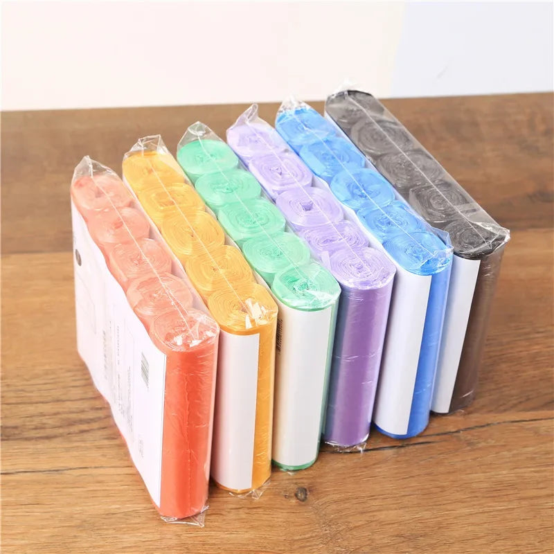 5 Rolls 1 pack 60Pcs Household Disposable Trash Pouch Kitchen Storage Garbage Bags Cleaning Waste Bag Plastic Bag