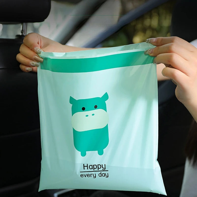 15Pcs Car Garbage Bag Kitchen Trash Rubbish Bag Traveling Portable Auto Seat Back Pasting Trash Bag Office Home Disposable Bag