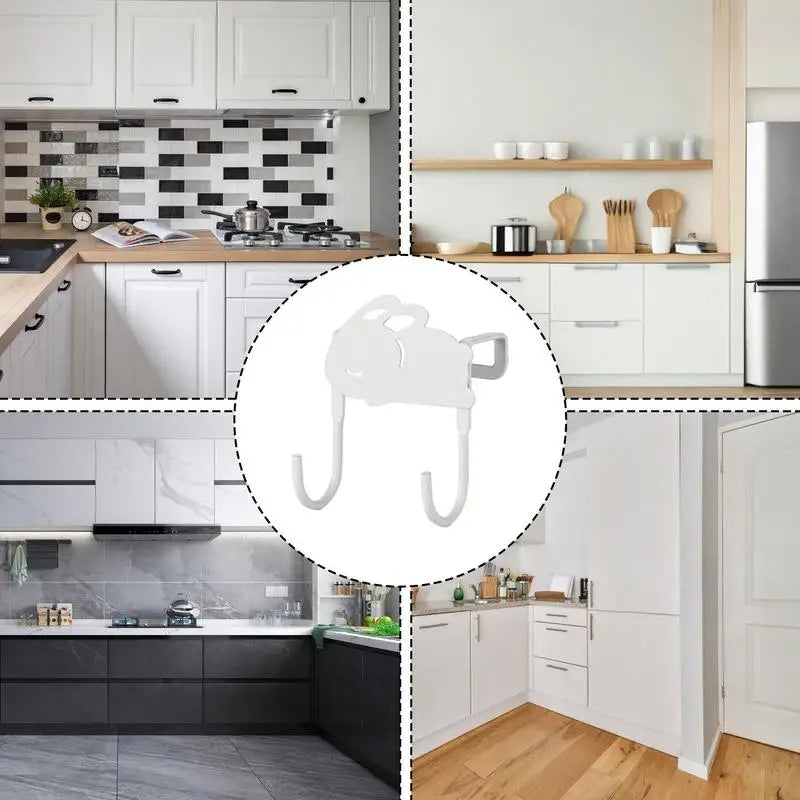 Over The Cabinet Door Hooks Punch Free Hanger Hook With Rabbit Home Storage Space-saving Organization Hooks For Kitchen Bedroom