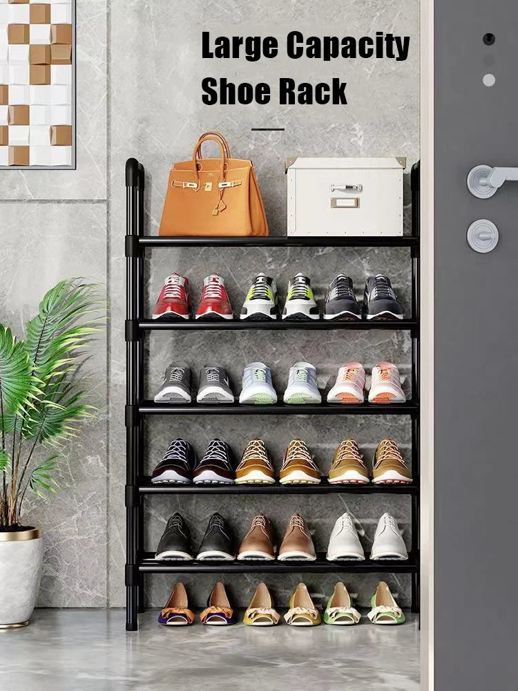 Simple Shoe Rack DIY Easy Assemble Dustproof Boots Organizer Stand Holder Space-Saving Shoes Storage Shelf Entryway Shoe Cabinet