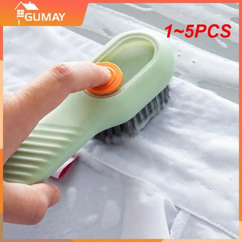 1~5PCS Multifunction Cleaning Shoe Brush Automatic Liquid Long Handle Clothes Soft Brush Household Kitchen Dish Washers