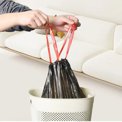 1 Roll Trash Bags Thicken Drawstring Garbage Bags Household Disposable Trash Pouch Kitchen Cleaning Waste Bag Waterproof Storage