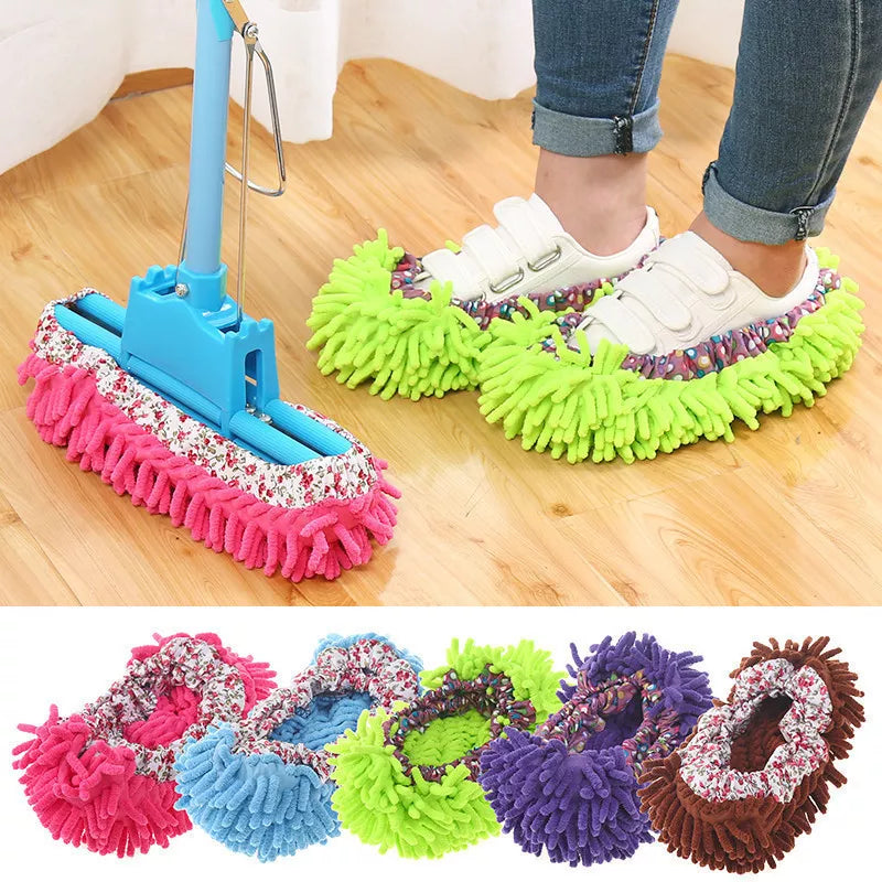 1/2/3/4PC Multifunction Floor Dust Cleaning Slippers Shoes Lazy Mopping Shoes Home Floor Cleaning Micro Fiber Cleaning Shoes