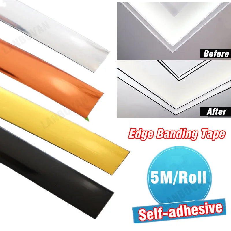 5M/Roll Self Adhesive Floor Tile Stickers Waterproof Wall Gap Sealing Tape Strip Floor Tile Beauty Seam Sticker Wall Decoration