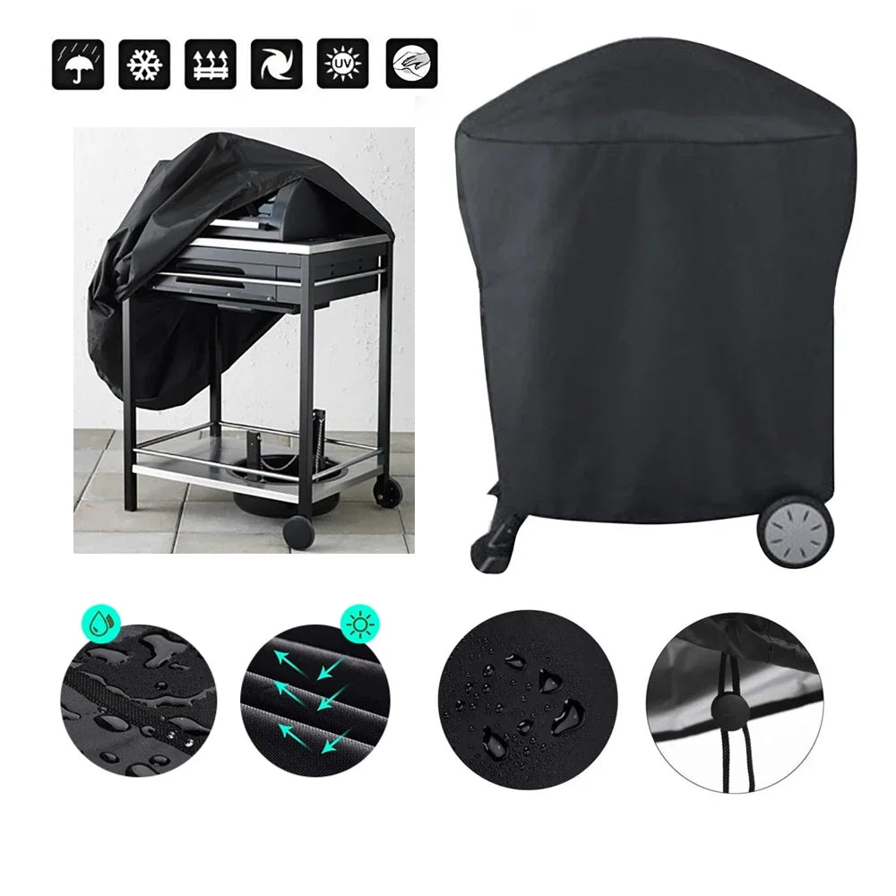 Waterproof BBQ Grill Cover Barbeque Cover Anti Dust Rain UV For Gas Charcoal Electric Barbecue Accessories Outdoor Garden