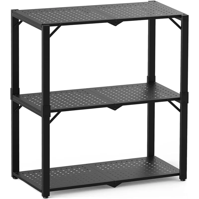 Hastatii 3-Shelf Storage Shelving Unit Metal Rack Heavy-Duty 28&quot;x13.5&quot;x33.5&quot; for Garage, Kitchen and Bedroom Layers Increased