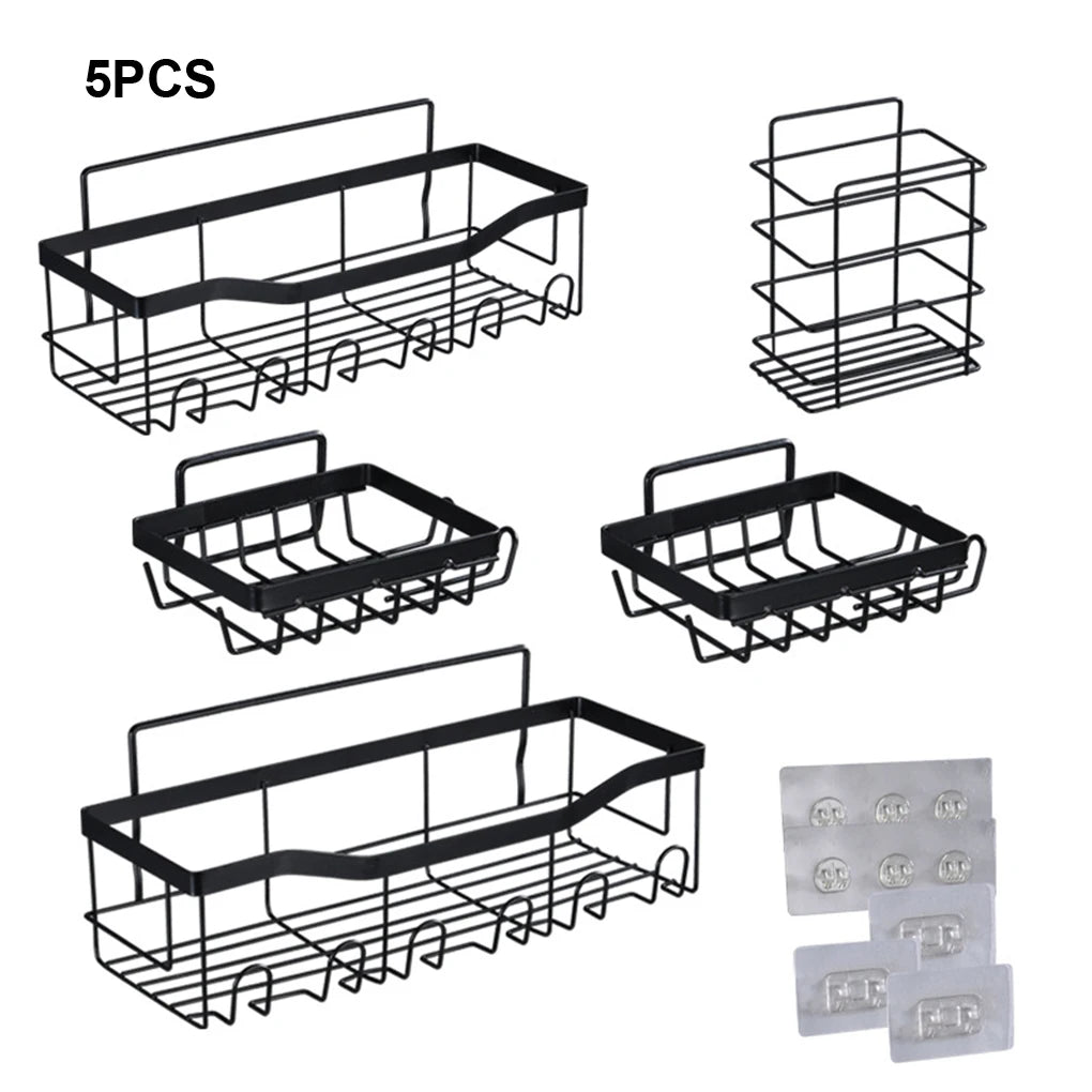 5pack lot Bathroom Organizer No Drill Shelf Shelf Non-deforming Storage Solution Drill Shelves Convenient For Small