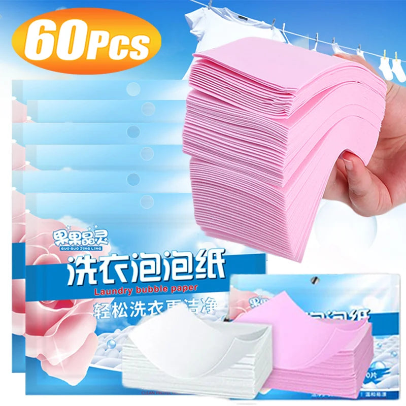 Laundry Tablets Strong Decontamination Concentrated Detergent Sheets Underwear Clothes Washing Powder Discs for Washing Machine