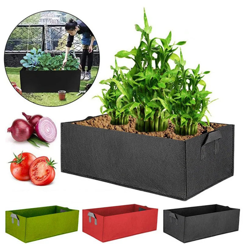 1PC Felt Grow Bag Rectangle Planting Nursery Pot Flower Plant Pot Vegetable Tomato Potato Planters Container Outdoor Garden Tool