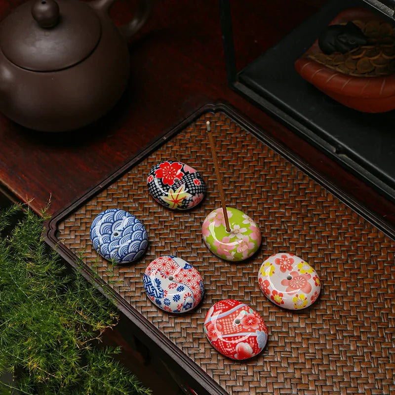 1PC Japanese Style Ceramic Incense Stick DIY Home Bedroom Aromatherapy Incense Holder Decoration