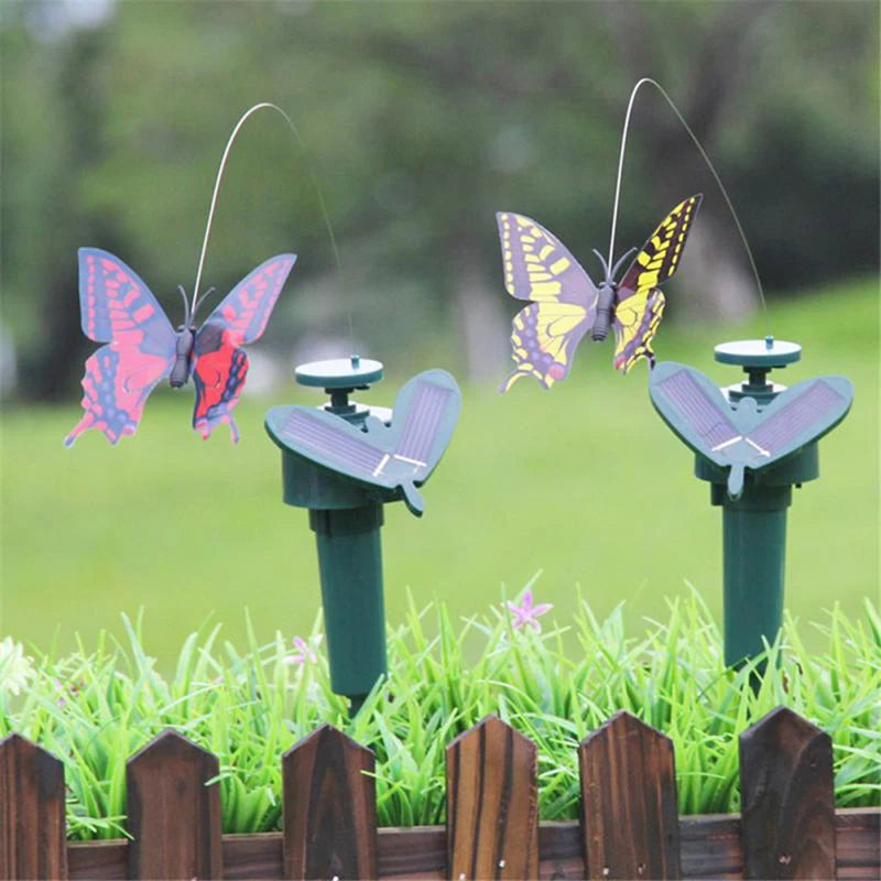 Garden Decoration Solar Powered Dancing Fluttering Butterflies Flying Humming Bird Garden Outdoor Home Decoration Farmland