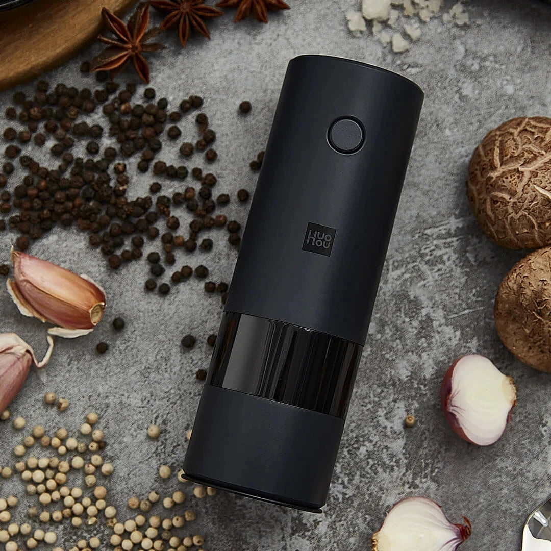 Huohou Electric Grinder Seasonings Spices Pepper Grain Mill Salt Shaker LED 5 Modes Grinding Machine Kitchen Cooking Power Tool