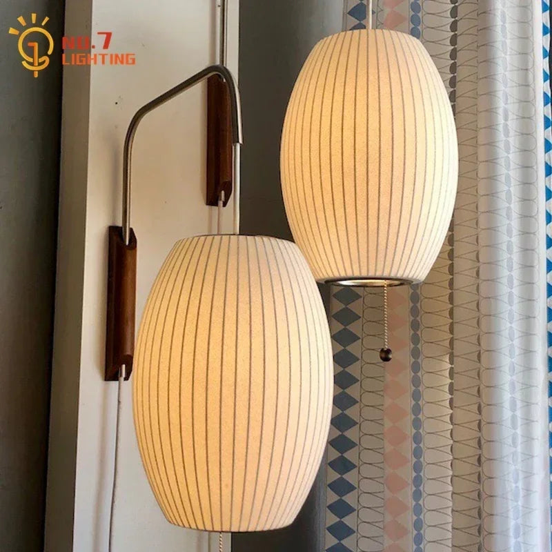 Italian Design Minimalist Silk Wall Lamp LED E27 Flying Saucer Indoor Wall Sconces Living Room Decor Home Bedroom Bedside Study