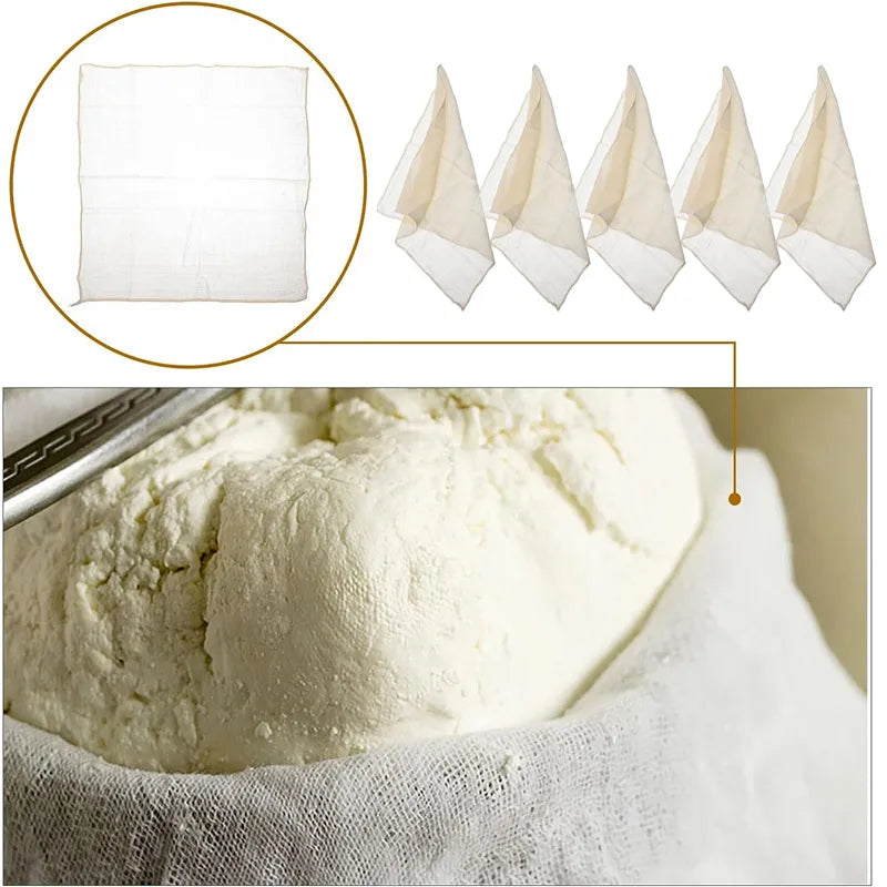 1-5p Cotton Gauze Muslin Tofu Cheese Soy Milk Wine Filter Cloth Kit DIY Soy Pressing Kitchen Gadgets Baking Ferment Pastry Tools