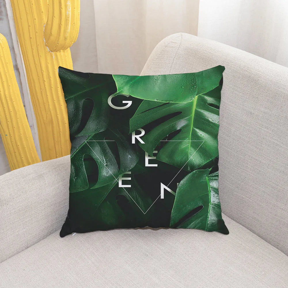 Linlamlim Cushion Cover Green Pillowcase Pillow Covers Throw Pillow Cover for Bedroom Bed Living room Sofa Car Accessories