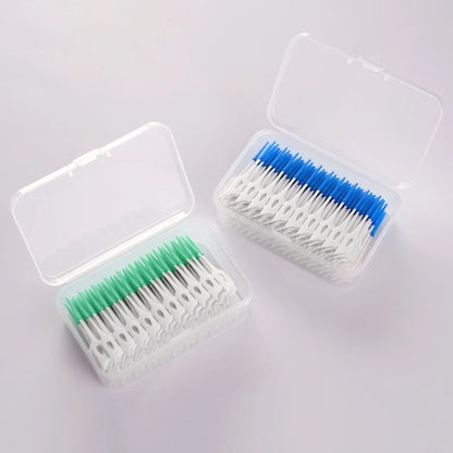 40pcs/box Interdental brush Orthodontic brush Cleaning Teeth Gaps Oral Care Soft silicone head Interdental brush Good for gums