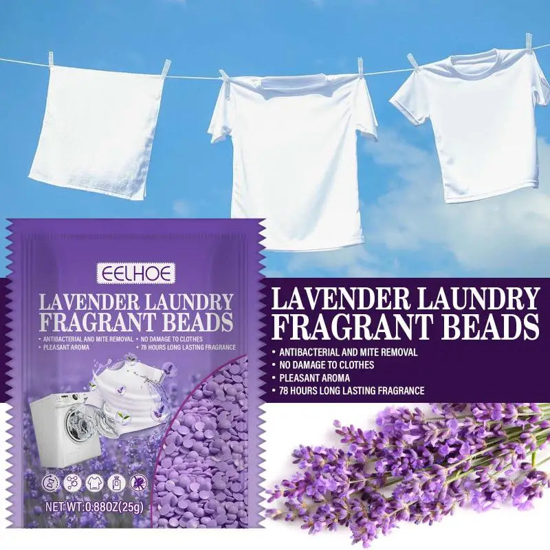 1Bag Laundry Scent Beads Fresh Lavender 78 Hours Lasting Fragrance Beads Soft Clothing Diffuser Clean Detergent Laundry Supplies