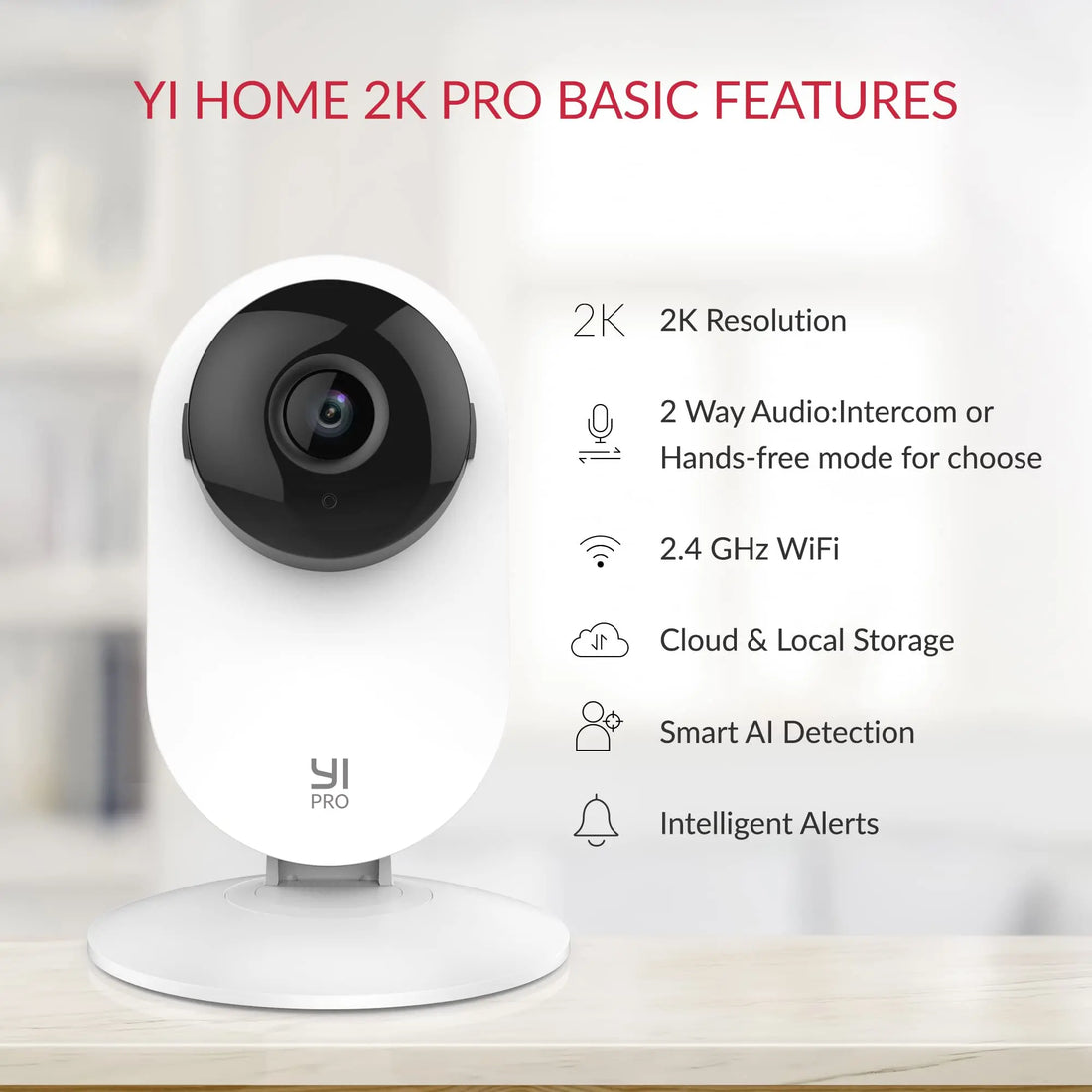 YI 2K 3MP Wifi Home Camera 1/ 2/ 4pcs Smart Video Cams With Motion Detection IP Security Protection Mini Pet Cam