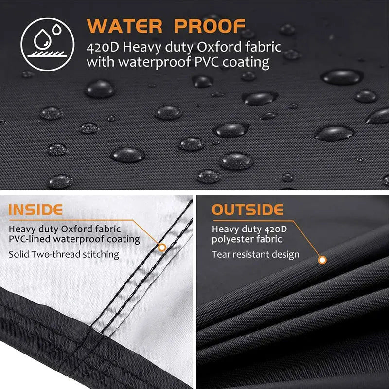 420D Oxford Cloth BBQ Cover Outdoor Dust Waterproof Rain Heavy-Duty Grill Cover Anti UV Duty Weber Heavy Protective Grill Cover