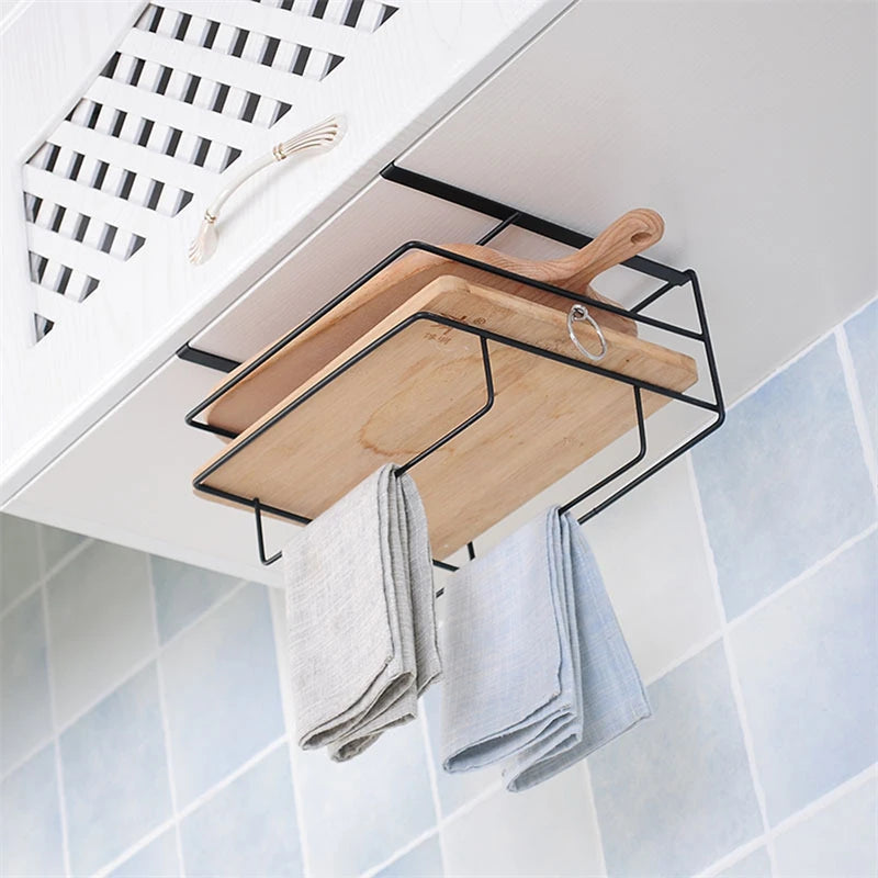 Kitchen Organizer for Chopping Board Wall Mounted Kitchen Storage and Organization Rack for Towel Cutting Board Holder Shelf