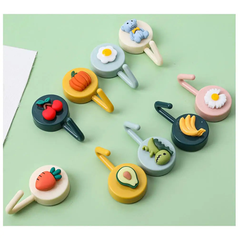 Simple And Cute Little Animals Hook Seamless Paste Hooks Bedroom Wall Hanging Coat Rack Student Dormitory Punch-free Hanger