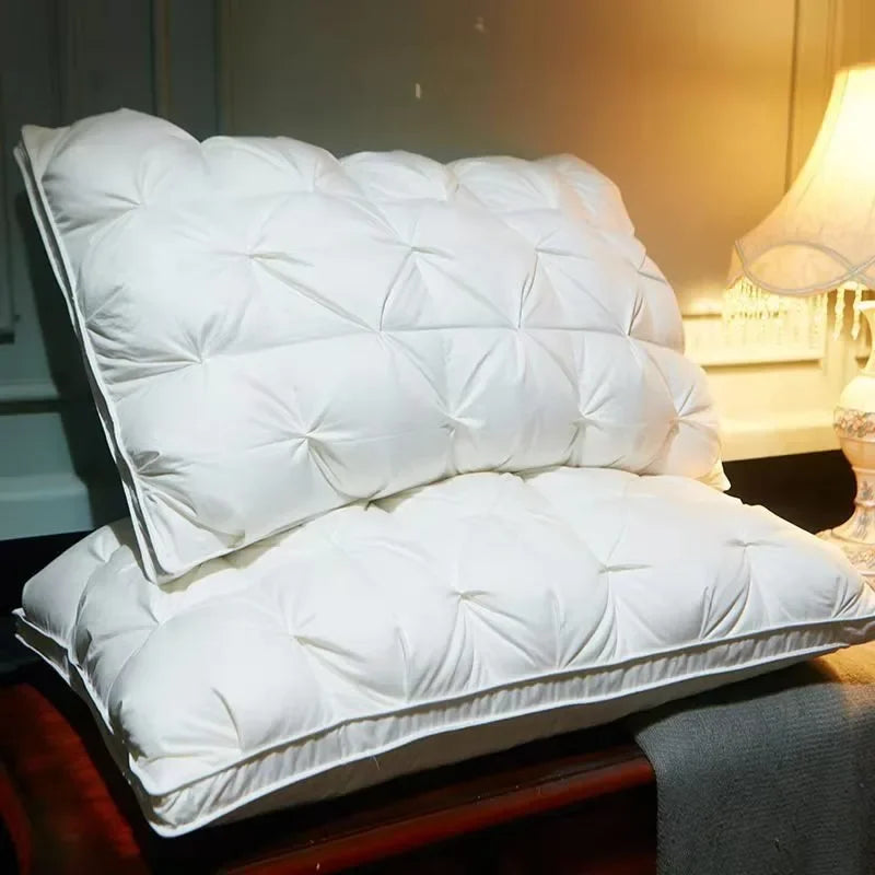 King Size Pillow Set of 1, Hotel Quality Down Replacement Pillow for Side and Back Sleep, Supports Triangular Double Bed