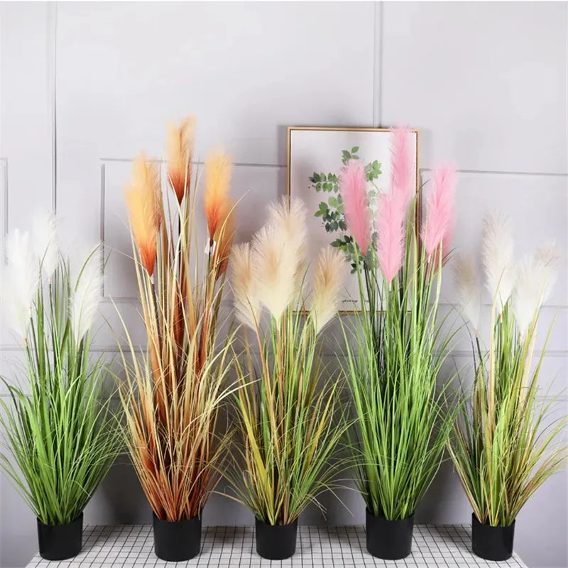 Wholesale green plant reed setaria bonsai Large artificial dried flower psia grass fake plants home garden wedding outdoor decor