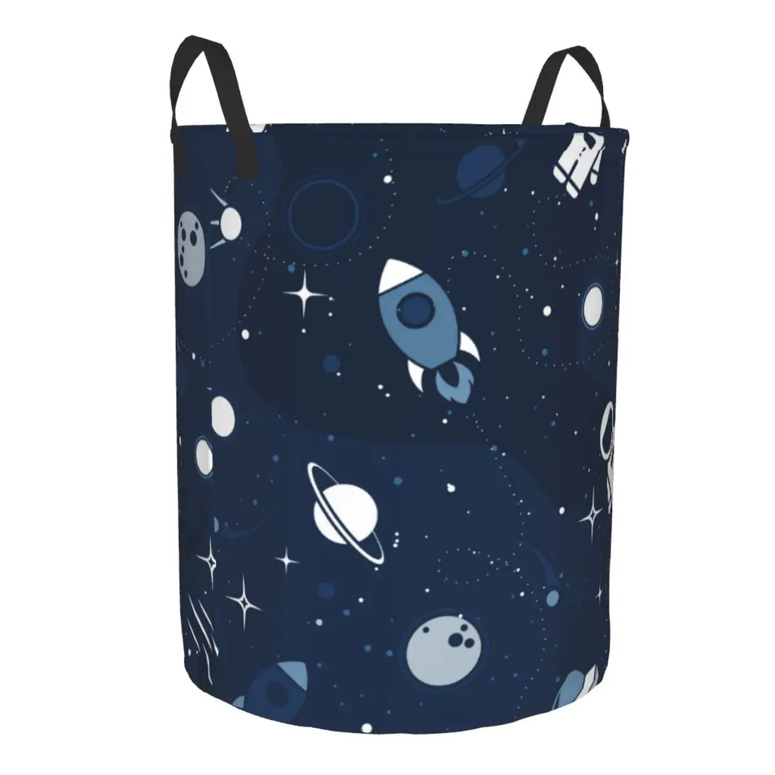 Folding Laundry Basket Cute Astronaut Spaceship Rocket Moon Stars Dirty Clothes Bucket Wardrobe Clothing Organizer Hamper