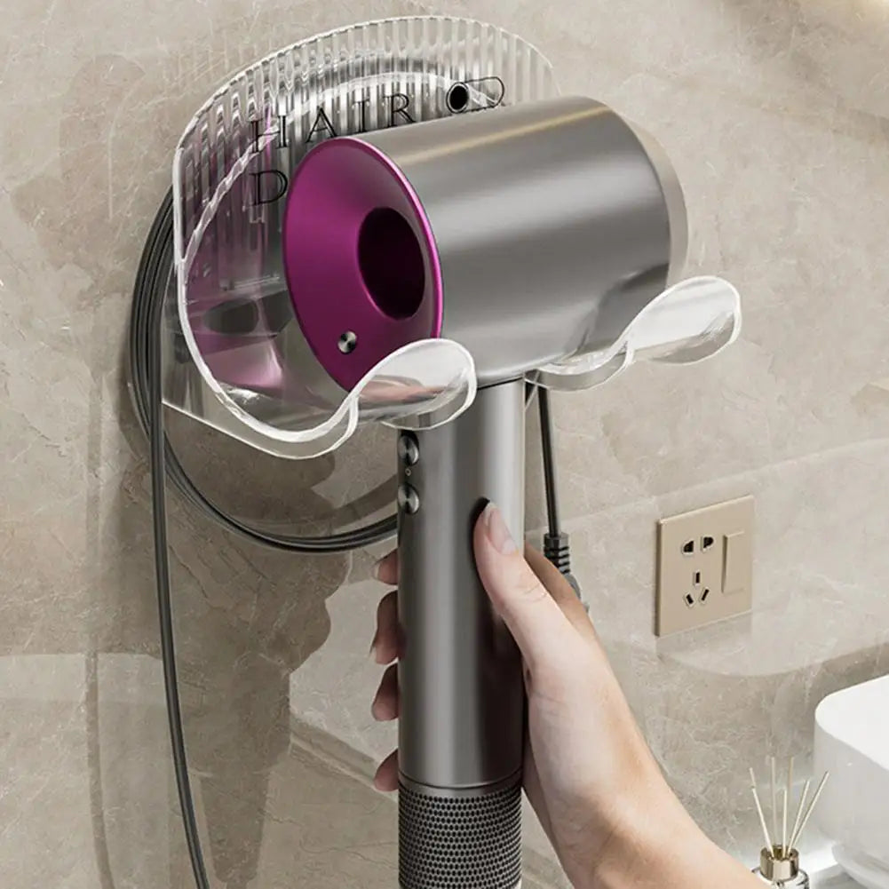 Bathroom Hair Dryer Holder Hair Care Storage Solution Space-saving Heavy Duty Bathroom Storage Organizer for Wall Mounted Hair