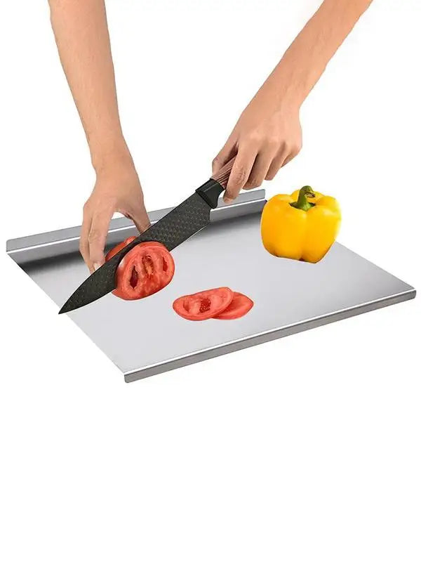 Cutting Board with Lip Extra Large Stainless Steel Chopping Board Baking Board Kitchen Gadget for Bread Dough Meat Vegetables