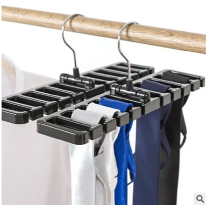 Tie Belt Hanger Wardrobe Closet Belts Scarf Hanging Organizer Rotating 10 Card Slots Storage Holder Rack Hook Bedroom Home Items