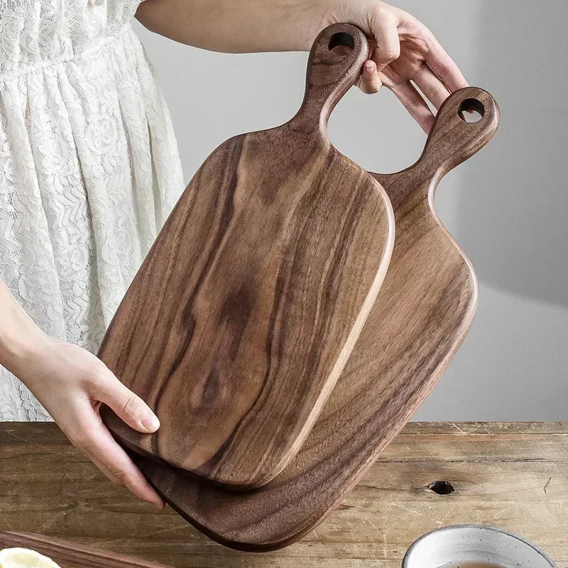 Black Walnut Wood Chopping Board Western Style Pizza Sushi Cutting Board Cheese Steak Tray Board Wooden Bread Tray Fruit