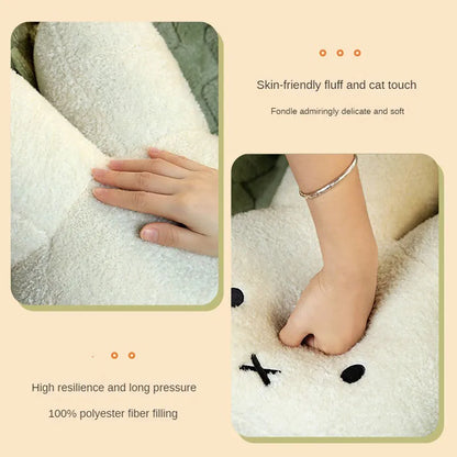 Miffy Throw Pillow Kawaii Rabbit Plush Toy Baby Comfort Pillow Sitting Room Sofa Bedside Pillow Cartoon Office Back Cushion