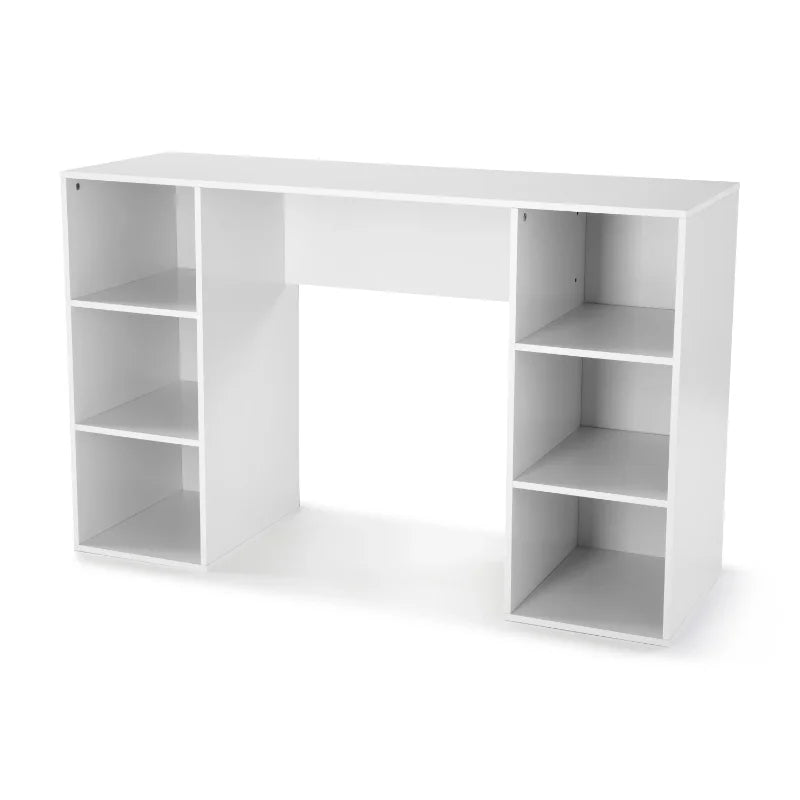 Mainstays 6-Cube Storage Computer Desk, White desks  office table  desk table