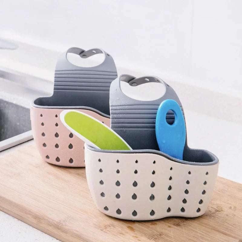 1Pcs Kitchen Accessories Utensils Organizer Adjustable Snap Sink Soap Sponge Holder Kitchen Hanging Drain Basket Kitchen Gadgets