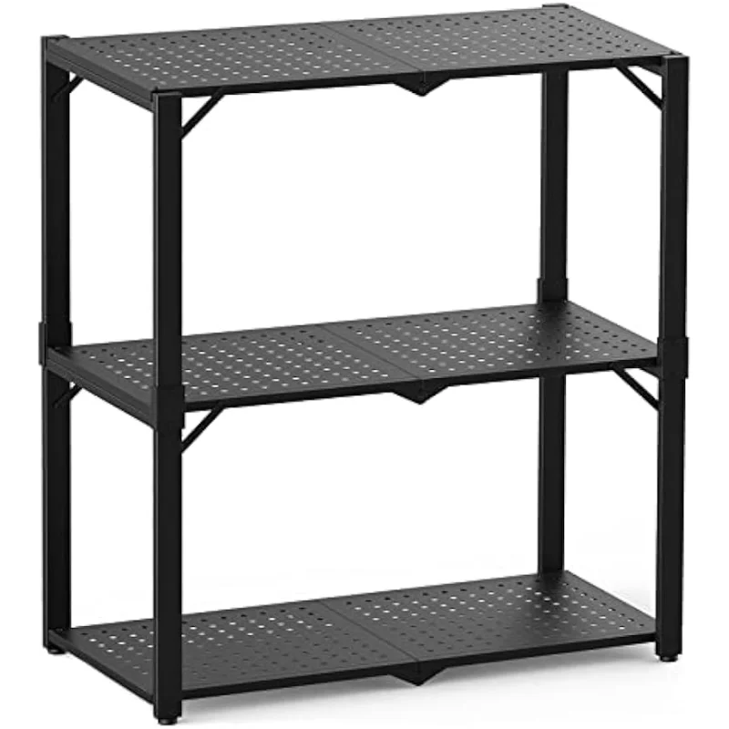 Hastatii 3-Shelf Storage Shelving Unit Metal Rack Heavy-Duty 28&quot;x13.5&quot;x33.5&quot; for Garage, Kitchen and Bedroom Layers Increased