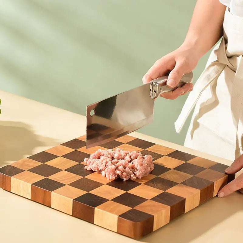 Checkerboard Beech Wood Cutting Board Household Kitchen Thickened Mold-proof Solid Wood Chopping Board