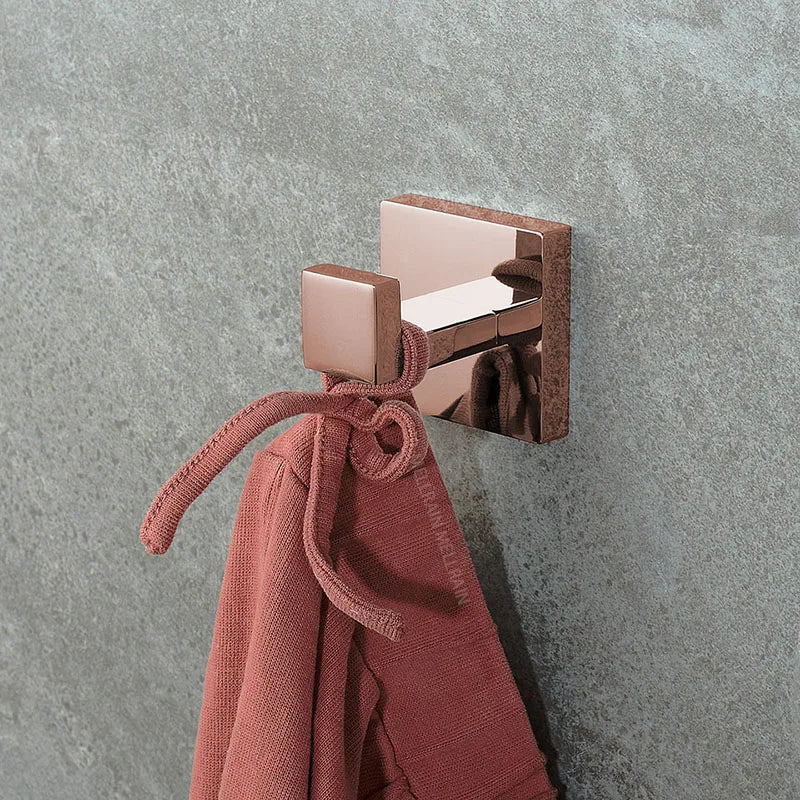 Shiny Polished Rose Gold Bathroom Hardware Accessories  Towel Rack Toilet Paper Holder Towel Rail Bar Bathroom Robe Hook