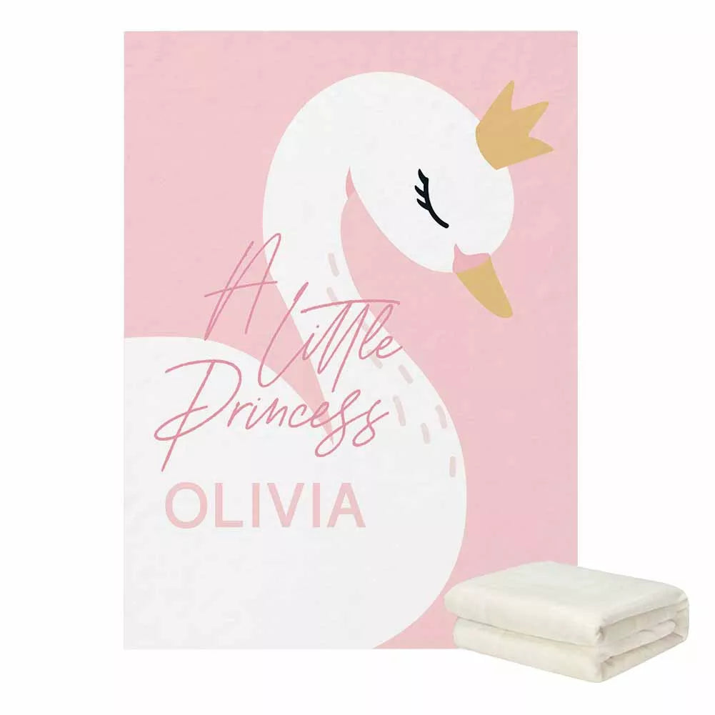 LVYZIHO Pink Cute Swan Crib Sheet Set, Custom Name Baby Girl Crib Bedding Set, Baby Shower Gift Bedding Set