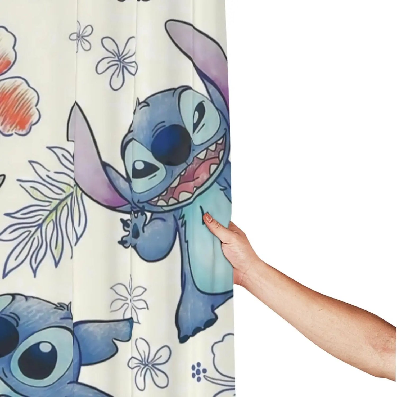 Disney Anime Stitch Shower Curtain Cute Themed Bath Curtain Art for Home Bathroom Bathtub Gym Hotel Decor Gift Children Women