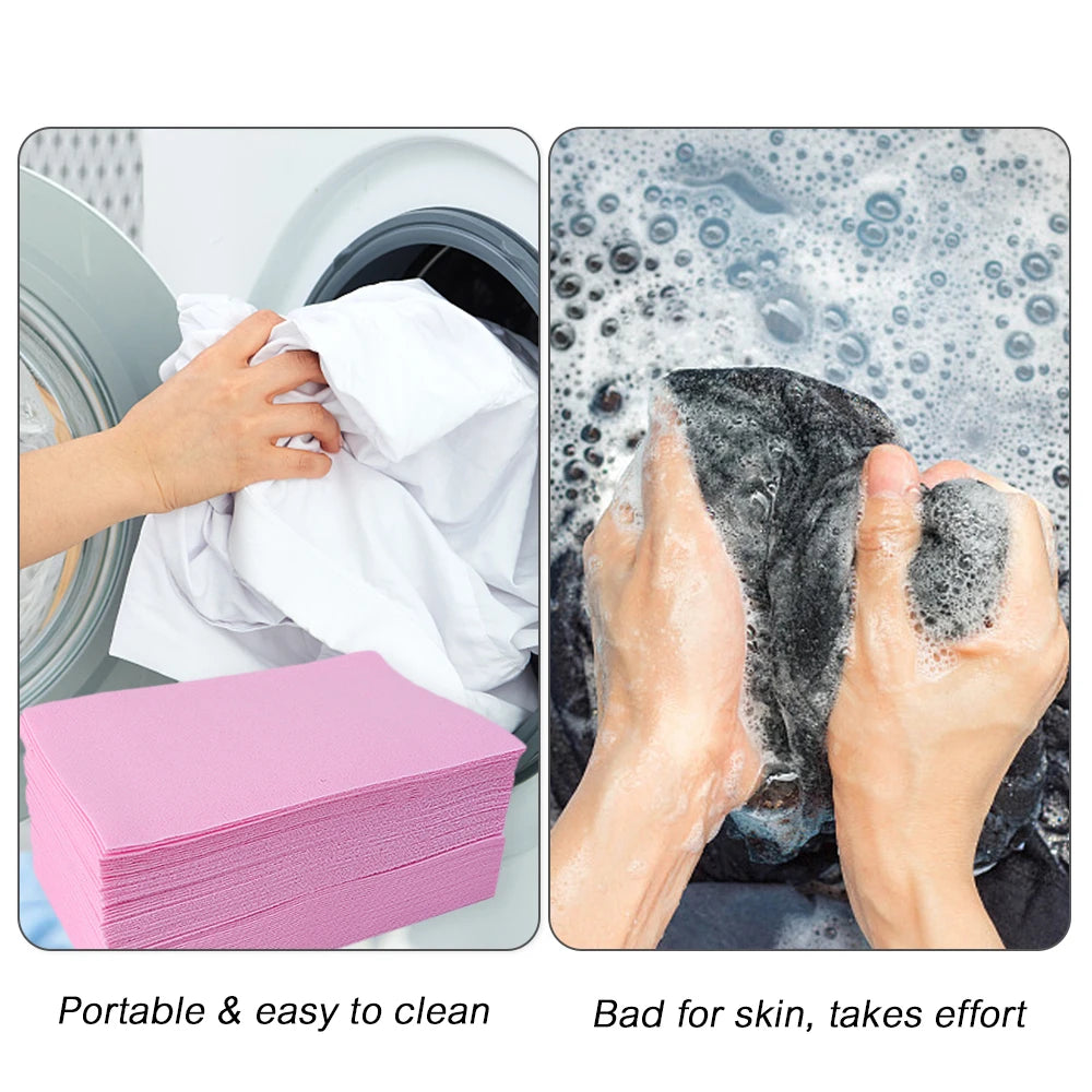 120/10Pcs Laundry Tablets Strong Decontamination Laundry Detergent Underwear Clothes Cleaning Sheet Paper For Washing Machine