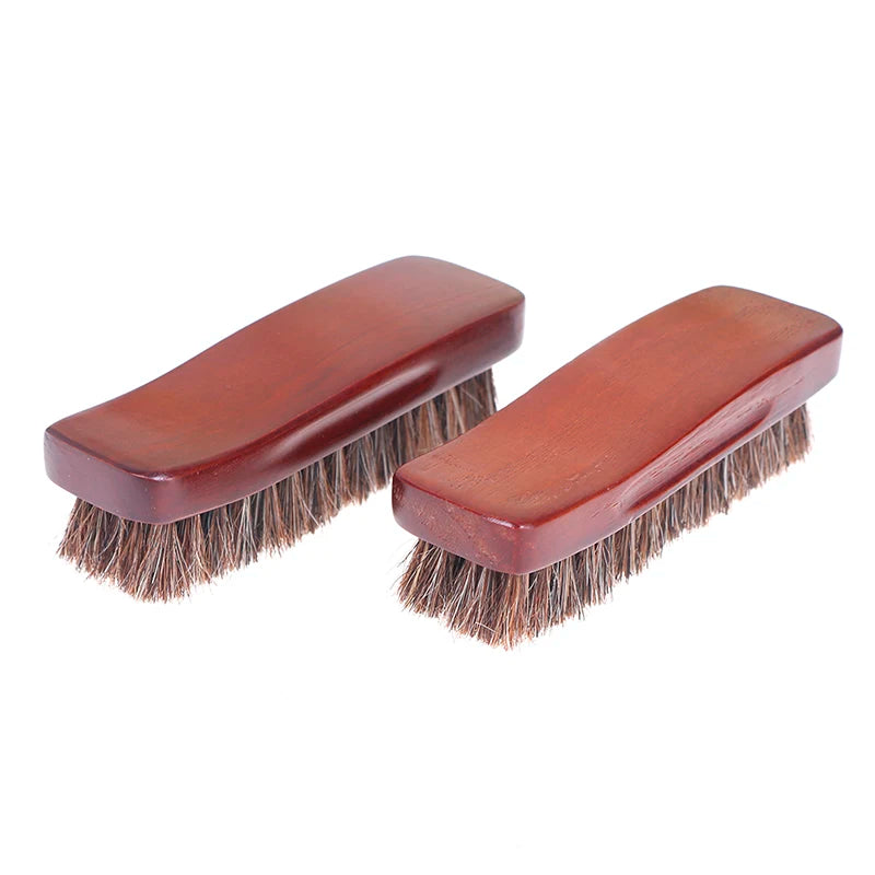 Natural wood Bristle Horse Hair Shoe Boot Brush Care Clean Shine Polish Brush